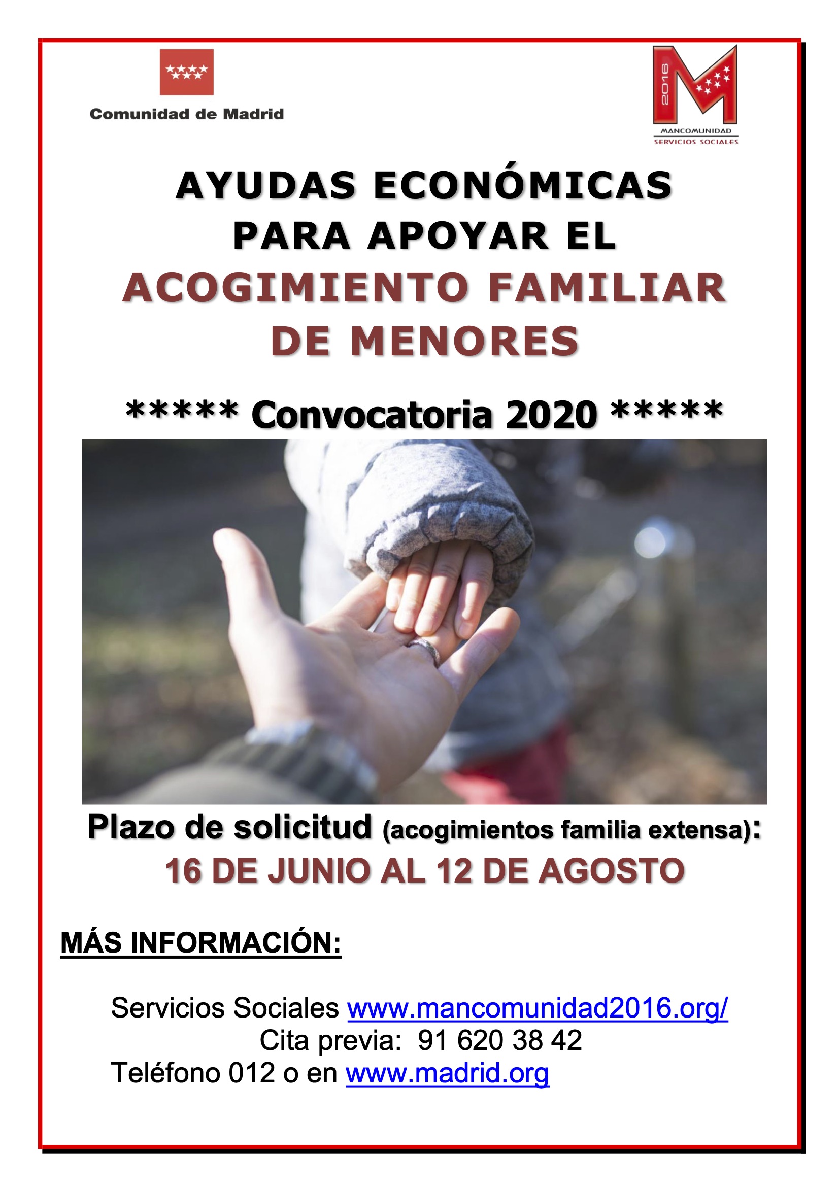 Cartel Acogimiento familiar menores 2020
