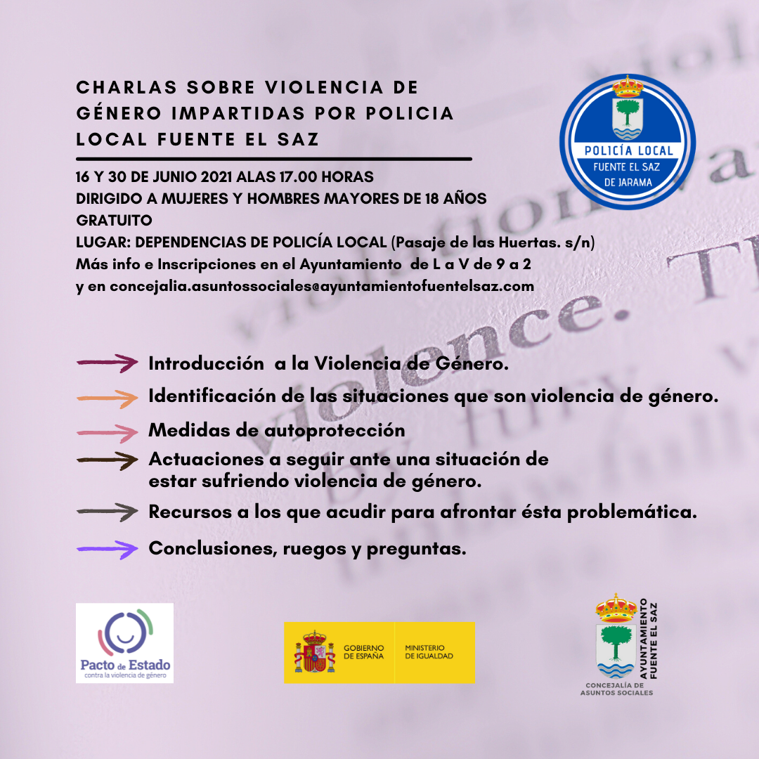 RRSS cartel charla Policia local VIOGEN 