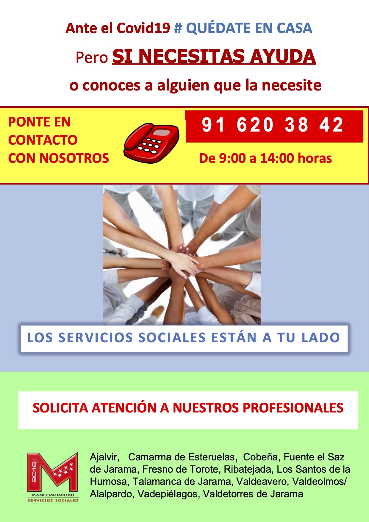 Cartel SS Covid ayuda